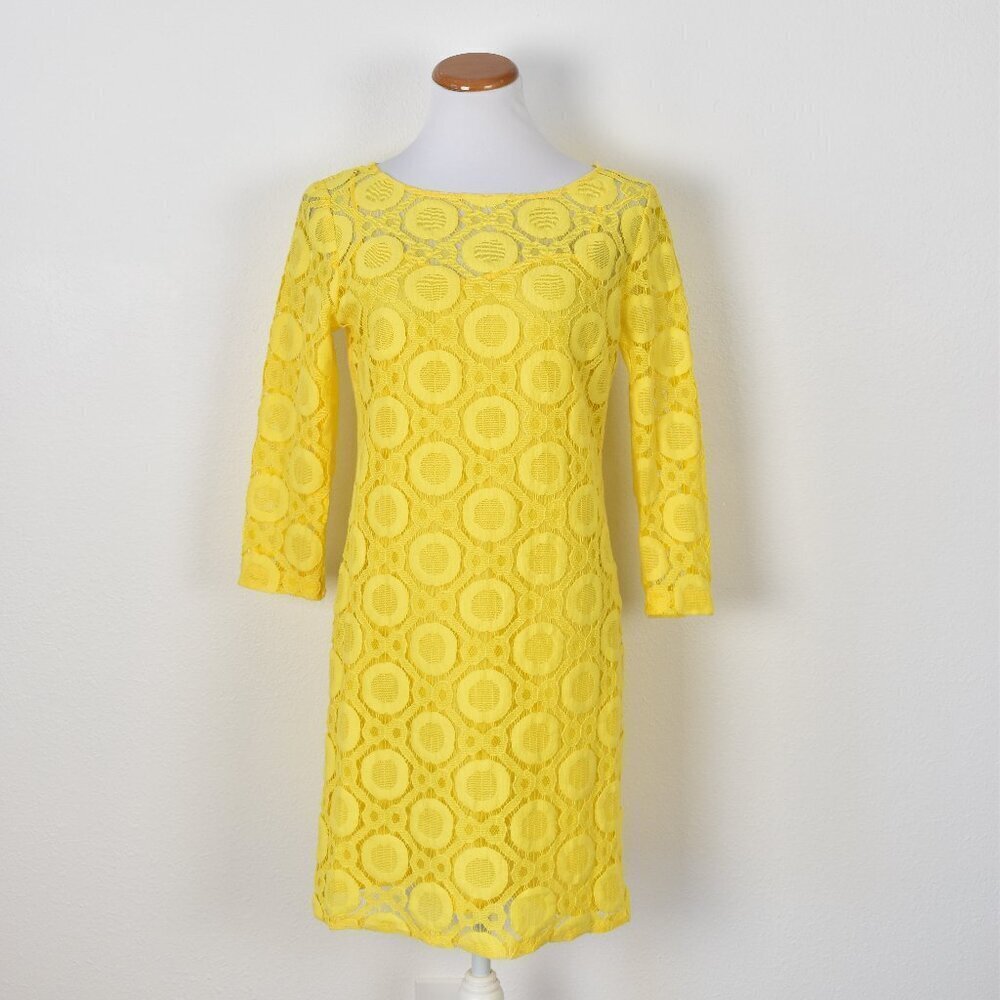 Trina Turk Lace Crochet Overlay Shift Dress - 10